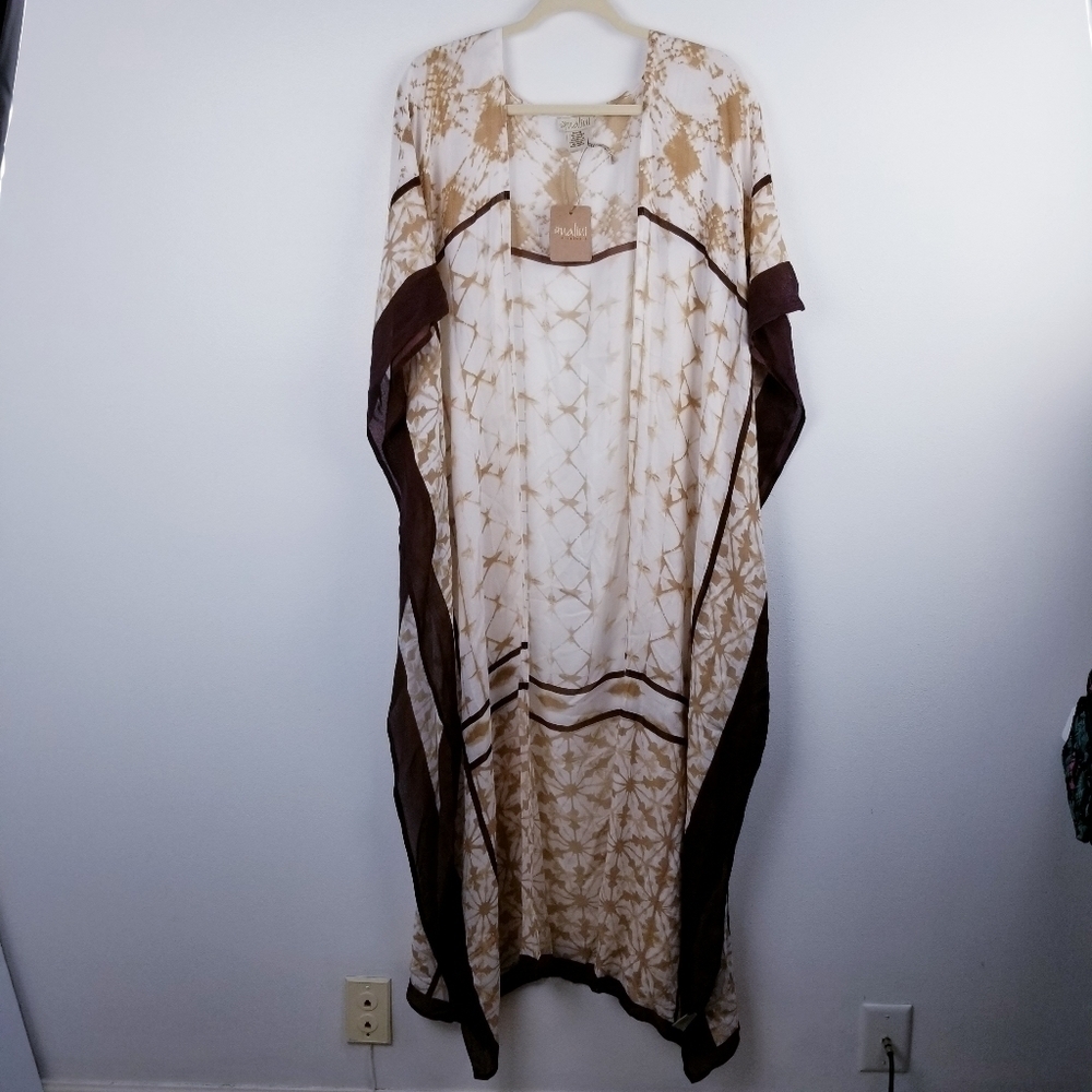 Nalini Neutral Duster Length Kimono NWT